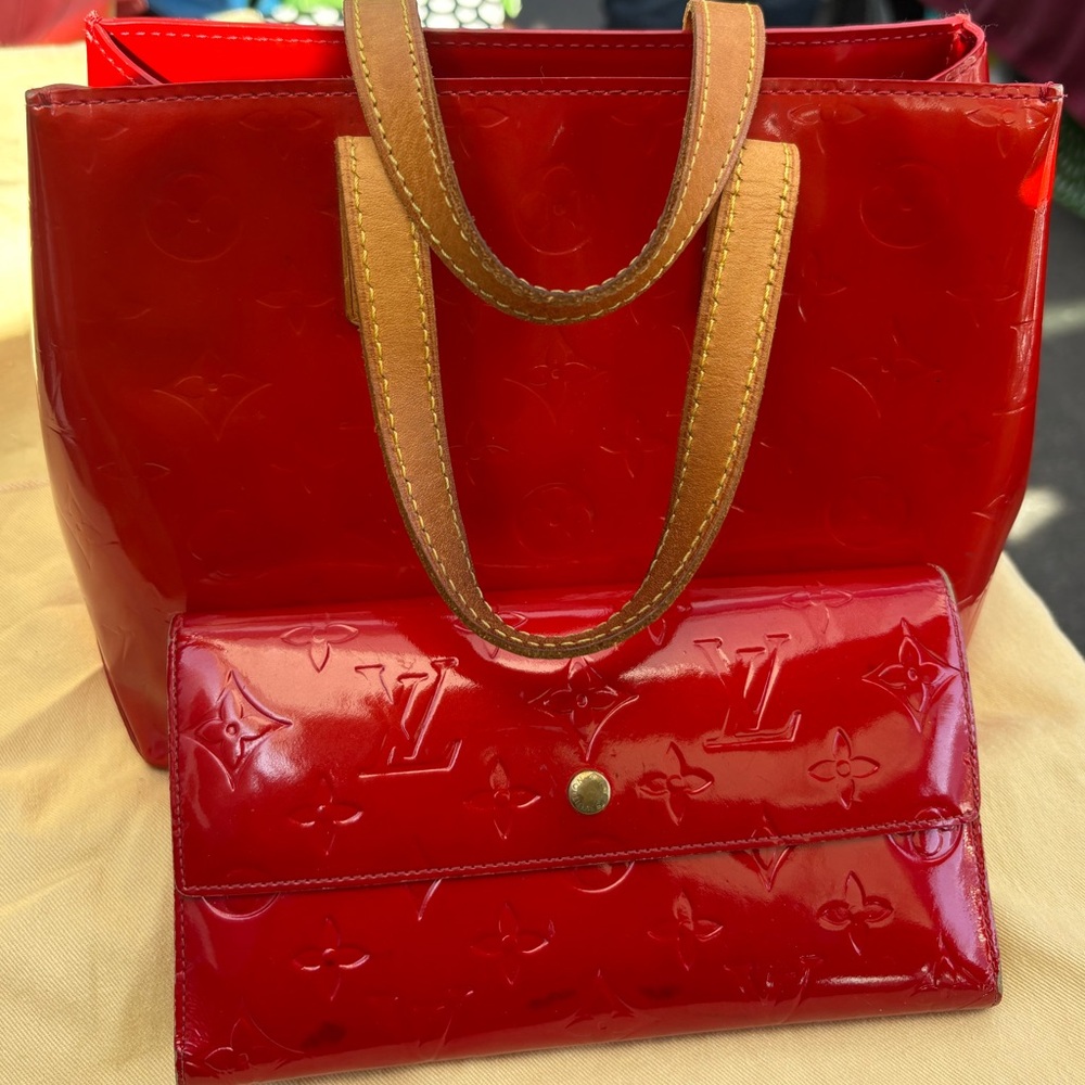 Louis Vuitton Glossy Red Tote and Wallet 🚫SOLD SOLD SOLD 🚫